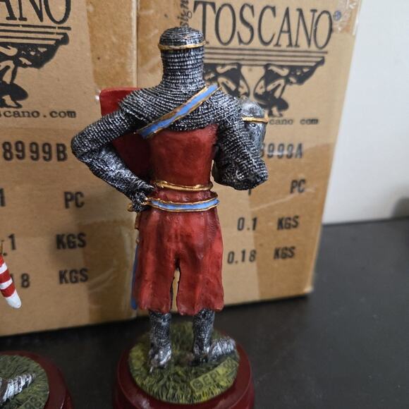 Three Toscano Early Knights of England Figurines Statue - Picture 10 of 10